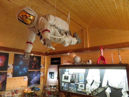 Museo Lunar, Fresnedillas de la Oliva, Madrid, Spanien, Raumanzug von Eugene Cernan