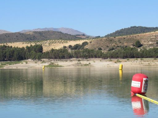 XIII Travesía a nado, 2024, Stausee Los Bermejales, Schwimmwettbewerb, Arenas del Rey, Granada, Spanien, ein Teil der 1500 m Strecke