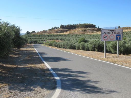 Travesía a nado Embalse de Negratín 2024, Stausee , Schwimmwettbewerb, Granada, Spanien, Zufahrt zum Stausee Negratín