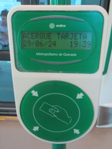 Metropolitano de Granada, Granada, Spanien, Fahrschein Entwerter