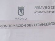 Ayuntamiento de Madrid - Confirmación de extranjeros, Madrid, Spanien, Preaviso Confirmación de extranjero