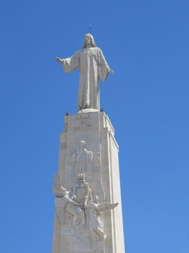 Cerro de los Ángeles, Getafe, Spanien, Christus mit offenen Armen Statue Detailansicht