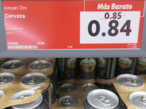 Lidl España, Alcalá de Henares, Spanien, Sonderangebot Amstel Oro 0,84 € statt 0,85 € im Juni 2024