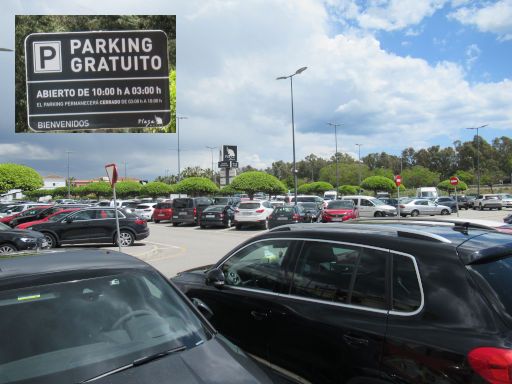 Plaza Mayor Einkaufszentrum, Málaga, Spanien, kostenlose Parkplätze