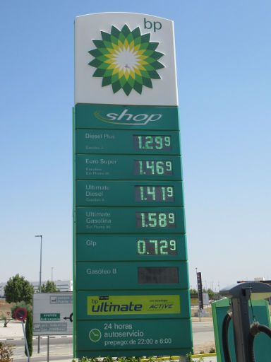 LPG, Autogas Tankstellen, Spanien, bp Tankstelle, Calle Cerrajeros 10, 28830 San Fernando de Henares im August 2021