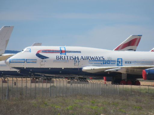 PLATA Aeropuerto de Teruel, Flughafen, Teruel, Spanien, British Airways Boeing 747