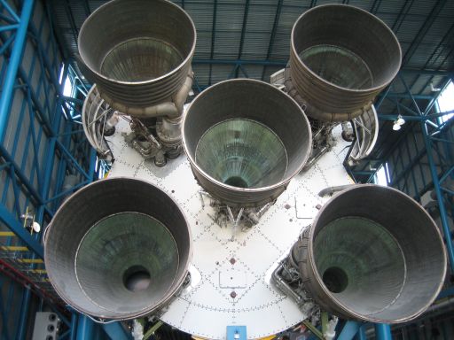 Kennedy Space Center, Cape Canaveral, Florida, USA, Saturn V Triebwerke
